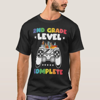 T-shirt 2nd Grade Level Complete Kids Gamer Game Controlle