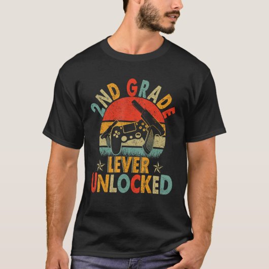 T-shirt 2nd Grade Level Unlocked Video Gamers back to scho (Devant)