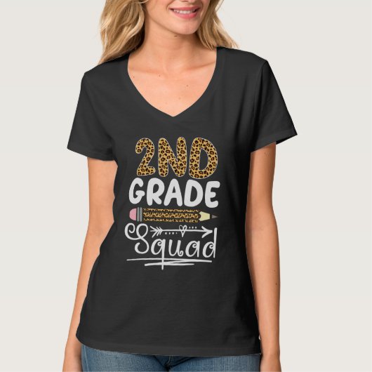 T-shirt 2nd Grade Squad Leopard Back To School Second Grad (Devant)