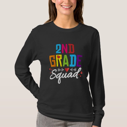 T-shirt 2nd Grade Squad  Second Teacher Student Team Back  (Devant)