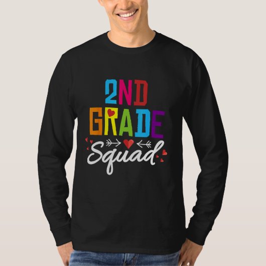 T-shirt 2nd Grade Squad  Second Teacher Student Team Back  (Devant)