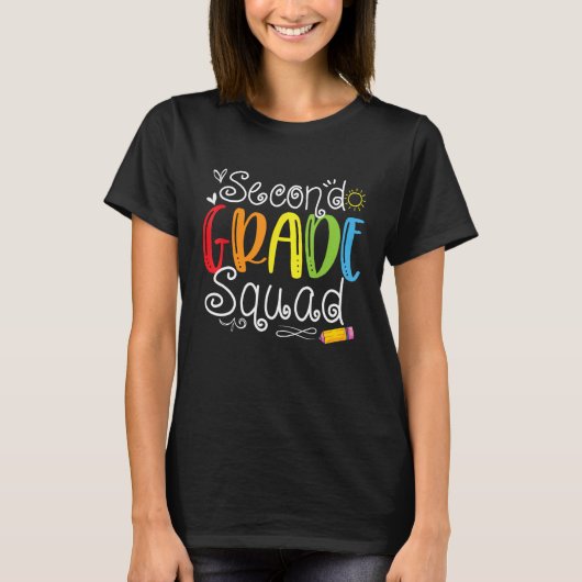 T-shirt 2nd Grade Squad Second Teacher Student Team Back T (Devant)