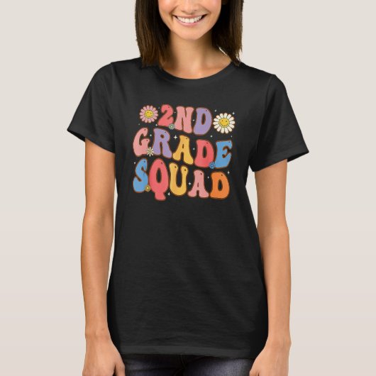 T-shirt 2nd Grade Squad Second Teacher Student Team Back T (Devant)