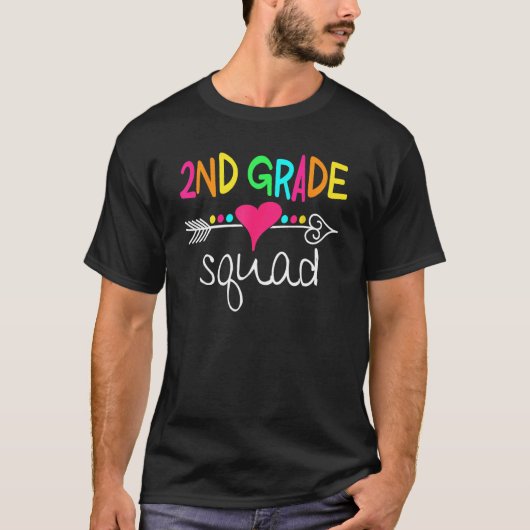 T-shirt 2nd Grade Squad Second Teacher Student Team Back T (Devant)