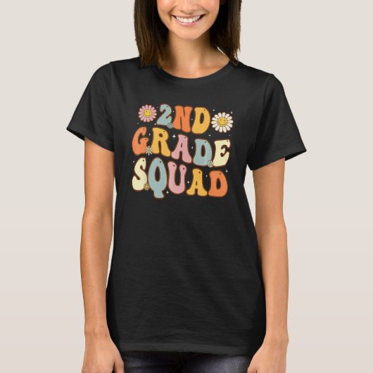 T-shirt 2nd Grade Squad Second Teacher Student Team Back T (Devant)