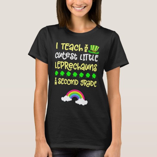 T-shirt 2nd Grade Teacher St Patrick Day Second Rainbow Le (Devant)