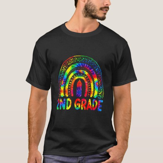 T-shirt 2nd Grade Teacher Tie Dye Rainbow Back To School (Devant)