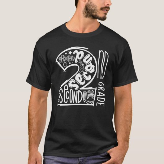 T-shirt 2nd Grade Typography Team Second Grade Back To Sc (Devant)