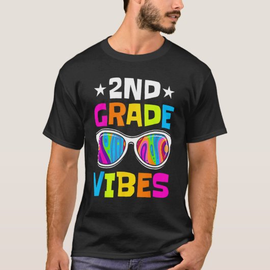 T-shirt 2nd Grade Vibes Sunglasses Back To School  Student (Devant)