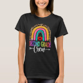T-shirt 2nd Second Grade Crew Rainbow Leopard Teacher Back (Devant)