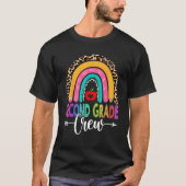 T-shirt 2nd Second Grade Crew Rainbow Leopard Teacher Back (Devant)