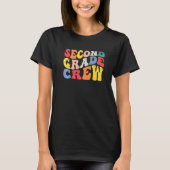 T-shirt 2nd Second Grade Crew Teacher Back To School Retro (Devant)
