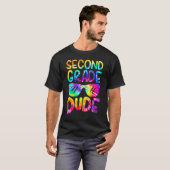T-shirt 2nd Second Grade Dude Tie Dye Sunglasses Boys Back (Devant entier)