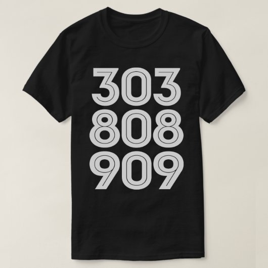 T-shirt 303 808 909 Synth Drum Machine DJ Design (Design devant)
