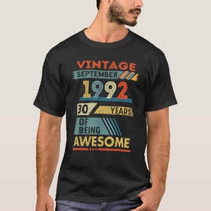 T-shirt 30 ans 30e anniversaire Vintage septembre 1992