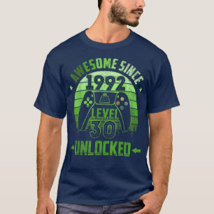 T-shirt 30 ans Anniversaire Déverrouillé Niveau 30 Étonnan