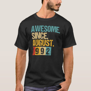 T-shirt 30 Ans Awesome Depuis Août 1992e Anniversaire