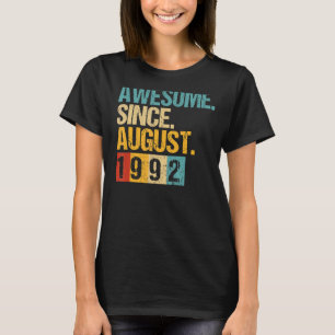 T-shirt 30 Ans Awesome Depuis Août 1992e Anniversaire