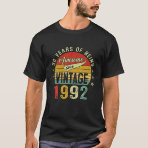 T-shirt 30 Ans Awesome Vintage 1992 Retro 30E Naissance