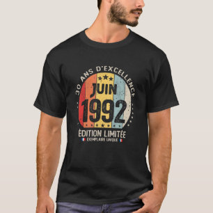 T-shirt 30 Ans Juin 1992 Thème Français 30e Anniversaire