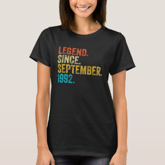 T-shirt 30 Ans Légende Cadeau depuis Septembre 1992 30e