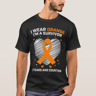 T-shirt 30 ans Leucémie Survivor Dons Orange Cancer Gratui