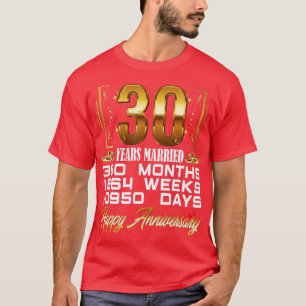 T-shirt 30 ans mariés Funny 30e anniversaire de Mariage