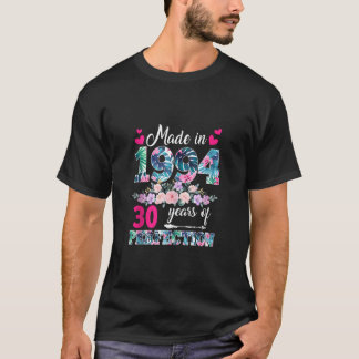 T-shirt 30 Ans Né En 1994 Floral 30e Anniversaire Wom