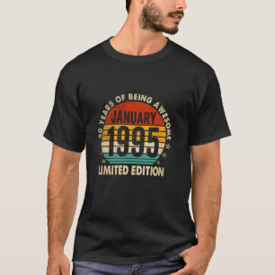 T-shirt 30 ans Retro Vintage janvier 1995 30e naissance