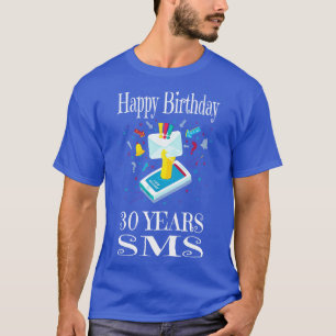 T-shirt 30 Ans Sms Anniversaire Rétro Téléphone cellulaire
