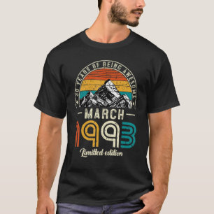 T-shirt 30 ans Vieux mars 1993 30e anniversaire