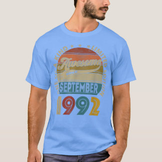T-shirt 30 Year Old Gifts Awesome Since September 1992 30t