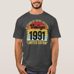 T-shirt 30e anniversaire 30 ans Cadeaux Vintages 1991 Limi