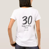 T-shirt 30e anniversaire ajouter nom date année noir modèl (Dos)