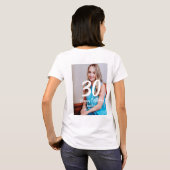 T-shirt 30e anniversaire ajouter nom date année photo blan (Dos entier)