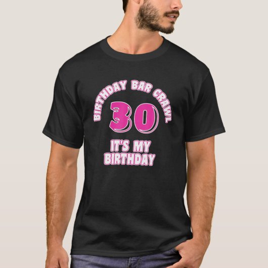 T-shirt 30E Anniversaire, Anniversaire Bar Crawl, Annivers (Devant)