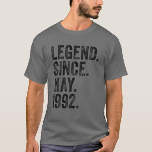 T-shirt 30E Anniversaire Mai Né 30 Ans Légende Depuis 1992