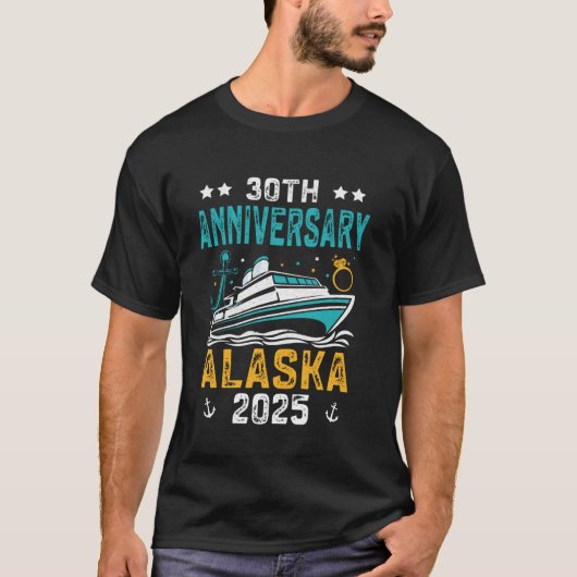 T-shirt 30e anniversaire Mariage Alaska Cruise 2025 Couple (Devant)