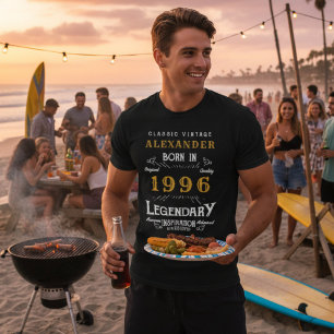 T-shirt 30e anniversaire Né en 1996 Légende Personnalisé