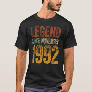 T-shirt 30e anniversaire Novembre Né 30 ans Légende depuis