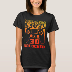 T-shirt 30e Anniversaire Pour Homme Niveau 30 Jeu Déverrou