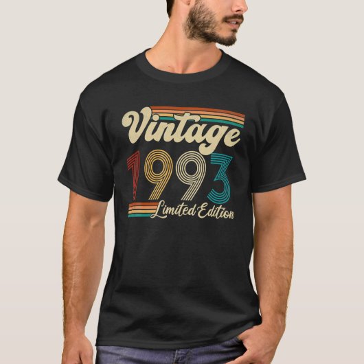 T-shirt 30e Anniversaire Rétro 30 Ans Cadeaux Nés En 1993 (Devant)