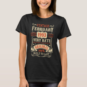 T-shirt 30e anniversaire Vintage février 1993 30 ans Me