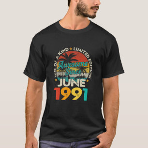 T-shirt 30E Anniversaire Vintage Juin 1991 30 Ans Rétro