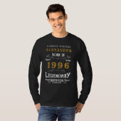 T-shirt 30th Birthday 1996 Add Name Black Gold Legendary (Devant entier)