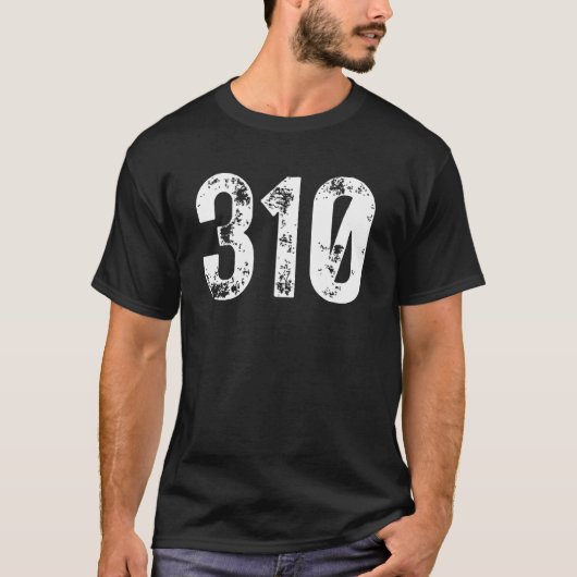T-shirt 310 Area Code Los Angeles CA Mobile Telephone Area (Devant)