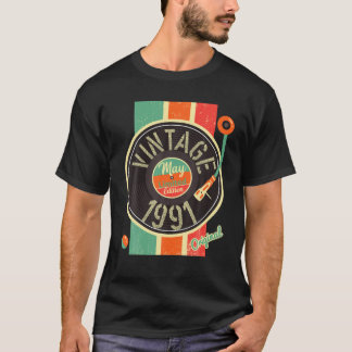T-shirt 31 Anniversaire Homme 1991 Mai Tourne-disque Antiq