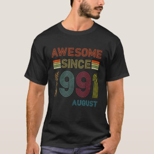 T-shirt 31 ans Awesome depuis août 1991 31 Birthda