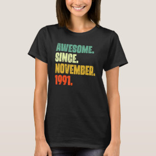 T-shirt 31 Ans Awesome Depuis Novembre 1991 31st Bir