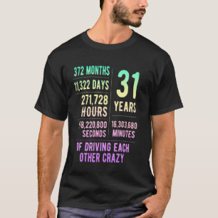 T-shirt 31 Ans de Mariage Drôle 31e Anniversaire de Mariag
